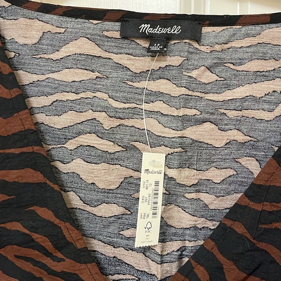 NWT Madewell Zebra Print Dress- Size 12 - Picture 5 of 16